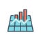 Color illustration icon for Graph, chart and infographic