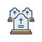 Color illustration icon for grave, graveyard and horror