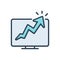 Color illustration icon for Growth Traffic, analysis and chart