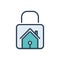 Color illustration icon for Guard, home and protect