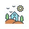Color illustration icon for Habitat, abode and shelter