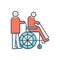 Color illustration icon for Handicapped, therapy and wheelchair