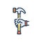 Color illustration icon for Handy, useful and hammer
