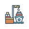 Color illustration icon for Harbor, port and dockyard