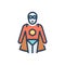 Color illustration icon for Heroes, super hero and actor