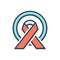 Color illustration icon for Hiv Syndrome, ads and survivor