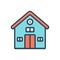 Color illustration icon for Home, house and snuggle