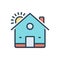 Color illustration icon for house, architecture and property