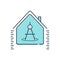 Color illustration icon for House measurement, replacement and real estate