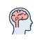Color illustration icon for Hypothalamus, endocrine and brain