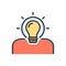 Color illustration icon for Idea, find a solution and creative