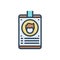 Color illustration icon for Identifier, recognizer and id card