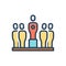 Color illustration icon for Impressive, powerful and influential