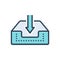 Color illustration icon for Inbox, arrow and storage