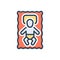Color illustration icon for Infant, newborn and baby