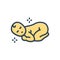 Color illustration icon for Infants, baby and sleeping