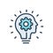 Color illustration icon for Innovating, innovation and revolution
