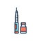 Color illustration icon for Insulin, needle and syringe