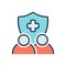 Color illustration icon for Insurance, guarantee and medical