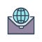 Color illustration icon for International Business, globalization and business