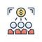 Color illustration icon for Investors, banker and lender