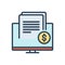 Color illustration icon for Invoicing, receipt and document