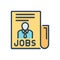 Color illustration icon for Jobs, task and office