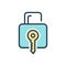 Color illustration icon for Keylock, protection and security