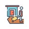 Color illustration icon for Leave, travel and vacation