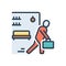 Color illustration icon for leave, weekends and luggage