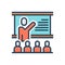 Color illustration icon for Lectures, discourse and presentation