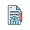 Color illustration icon for legacy, heritage and property