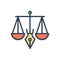 Color illustration icon for Legitimacy, legality and justice