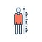 Color illustration icon for length, measurement and figure