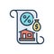 Color illustration icon for Levy, bank and finance