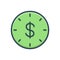 Color illustration icon for Liability, hour and wage