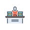 Color illustration icon for Librarian, book and education