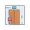 Color illustration icon for Lift, elevator and door