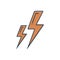 Color illustration icon for Lightning, storm and thunder