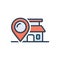 Color illustration icon for Locale, place and spot
