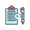 Color illustration icon for Long Term Contract, contracting and agreement