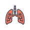 Color illustration icon for Lung, lung cancdisease and health