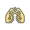Color illustration icon for Lungs, breath and bronchi