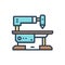 Color illustration icon for Machines, sewing and stitching