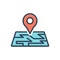 Color illustration icon for Map, pointer and app