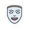 Color illustration icon for Mask, comedy and carnival