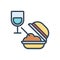 Color illustration icon for Meal, food and edible