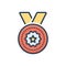 Color illustration icon for Medal Award, reward and wreath