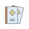 Color illustration icon for Medical journals, presentation and magazine