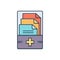 Color illustration icon for Medical records, management and information